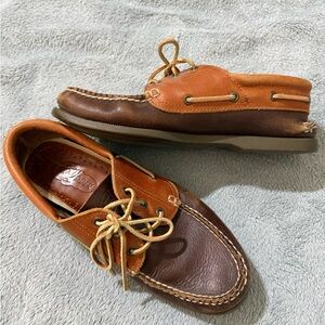 Sperrys Brown and Tan Leather Boat Shoes